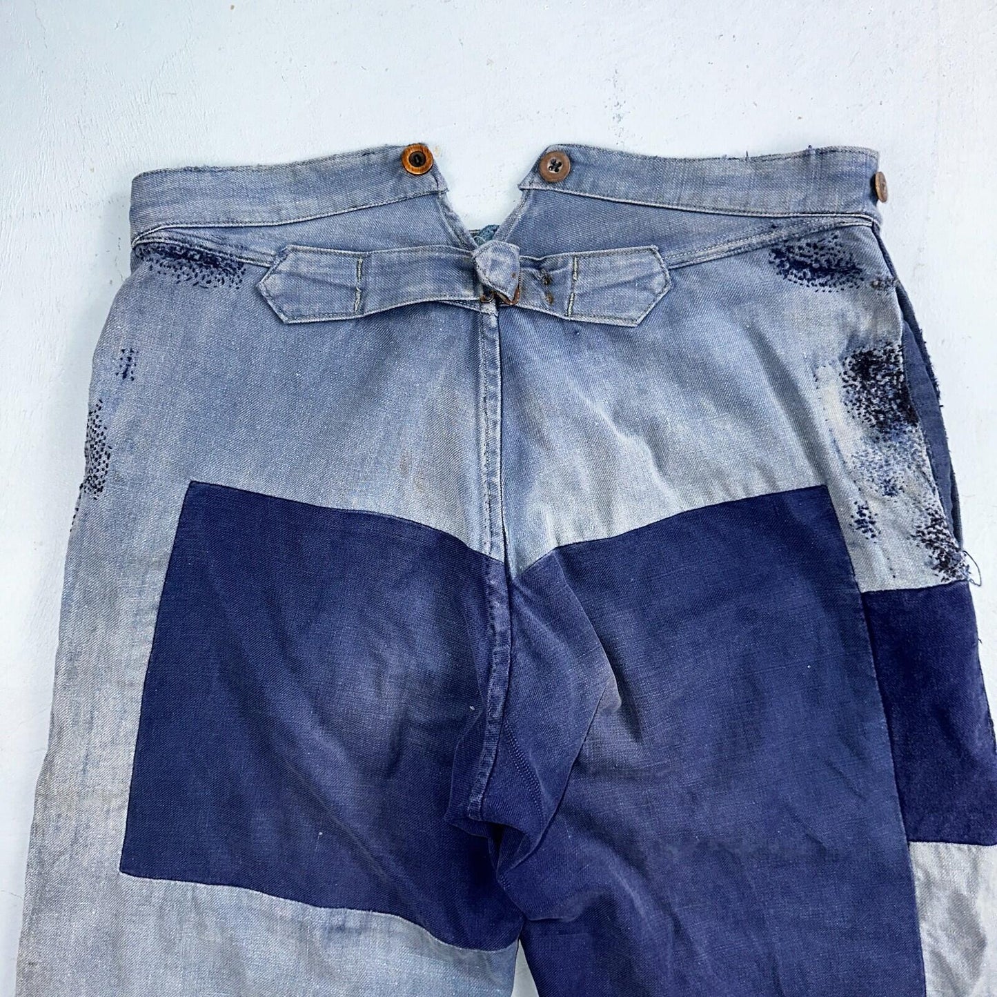 Vintage 1930s 1940s Buckleback Pants Denim Navy Blue Dungaree 30s 40s Rockabilly
