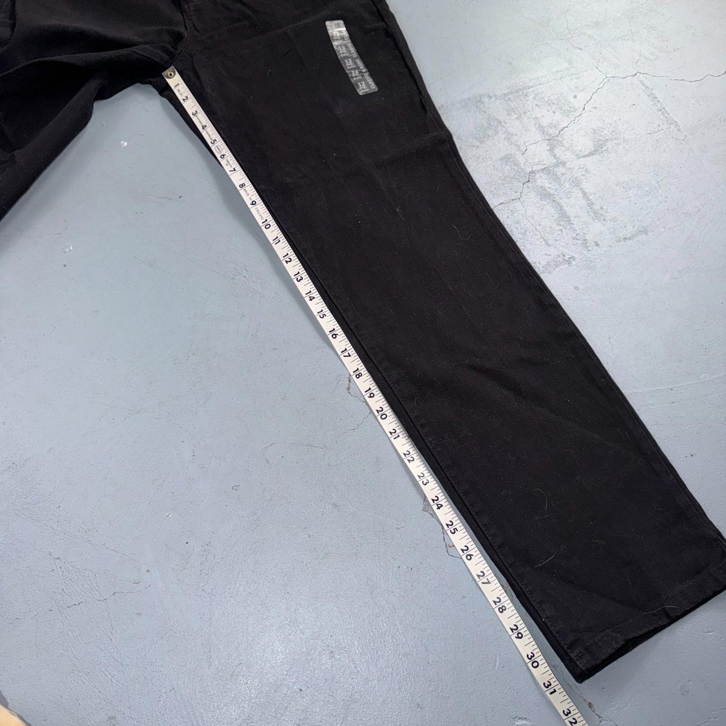 Faded Glory Classic Jeans Women's Size 12 Black Solid Straight Leg Stretch New