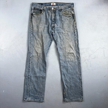 Levis 501 Vintage Y2K XX Straight Leg Jeans Blue Light Wash 36x34 Act 35x31