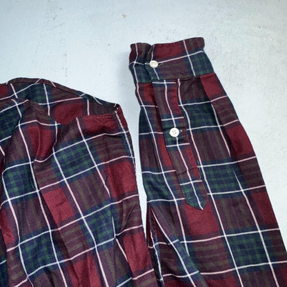 Vintage Polo Ralph Lauren Shirt Mens Large Red Blue Plaid Tilden Golf Crest