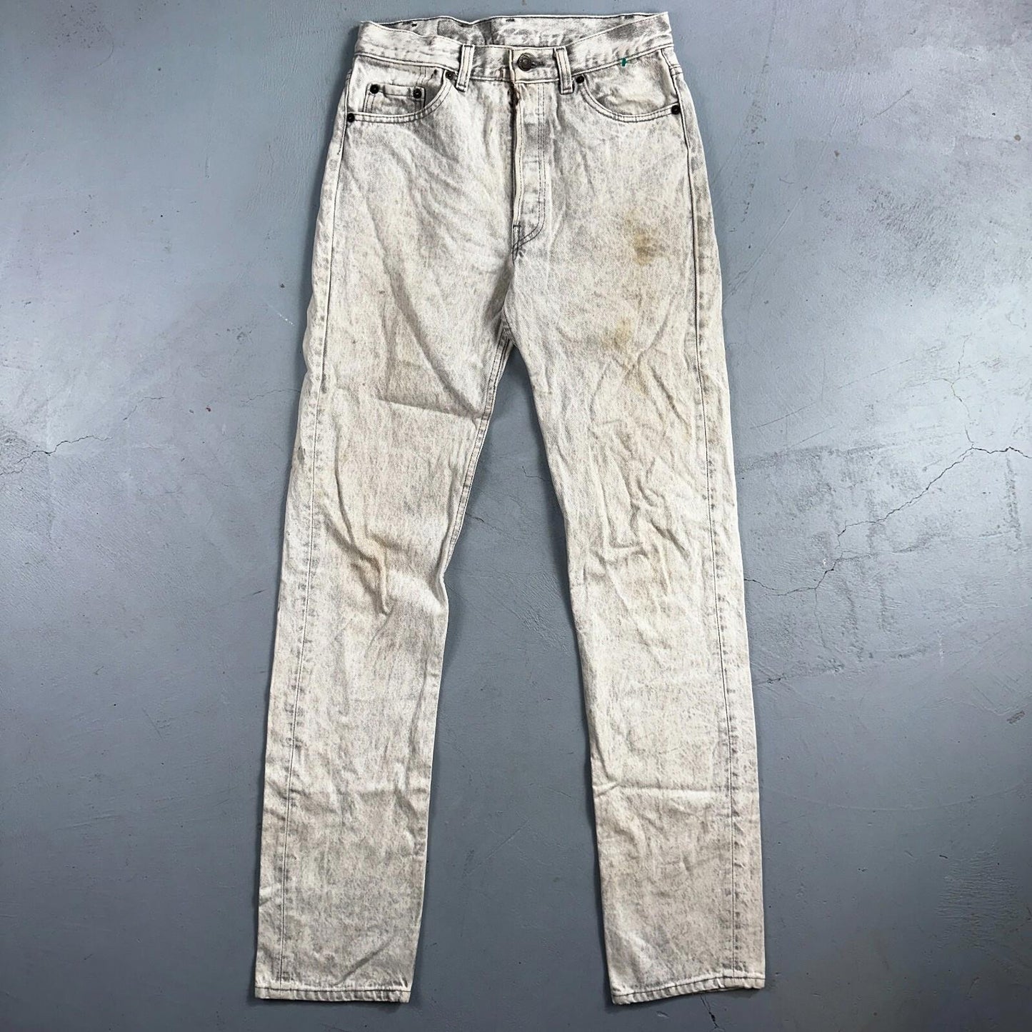 Levis 501 Vintage 80s USA XX Straight Leg Jeans Gray Acid Wash 29x36 Act 28x34