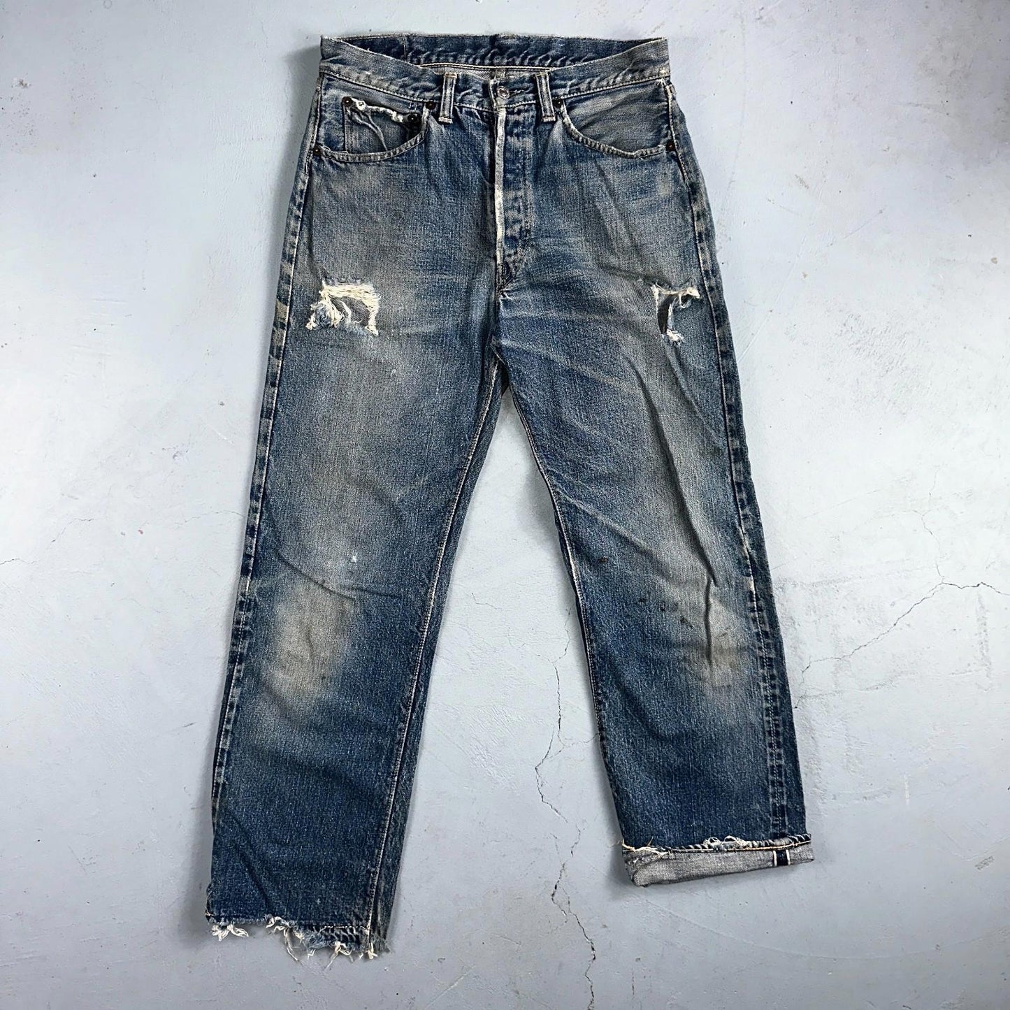 Levis 501 XX Big E Vintage 40s Redline Selvedge USA XX 1940s 50s Jeans 29x28