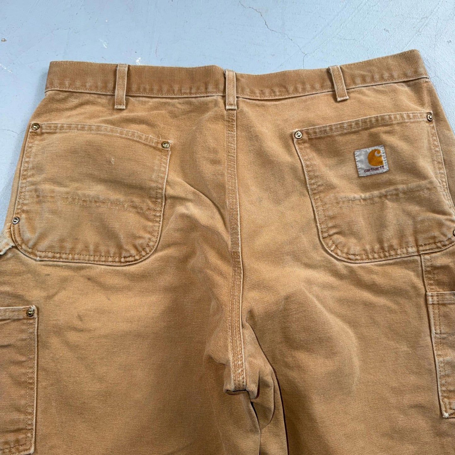 Carhartt VTG Double Knee Carpenter Pants B01 USA BRN Brown 36x28 Thrashed
