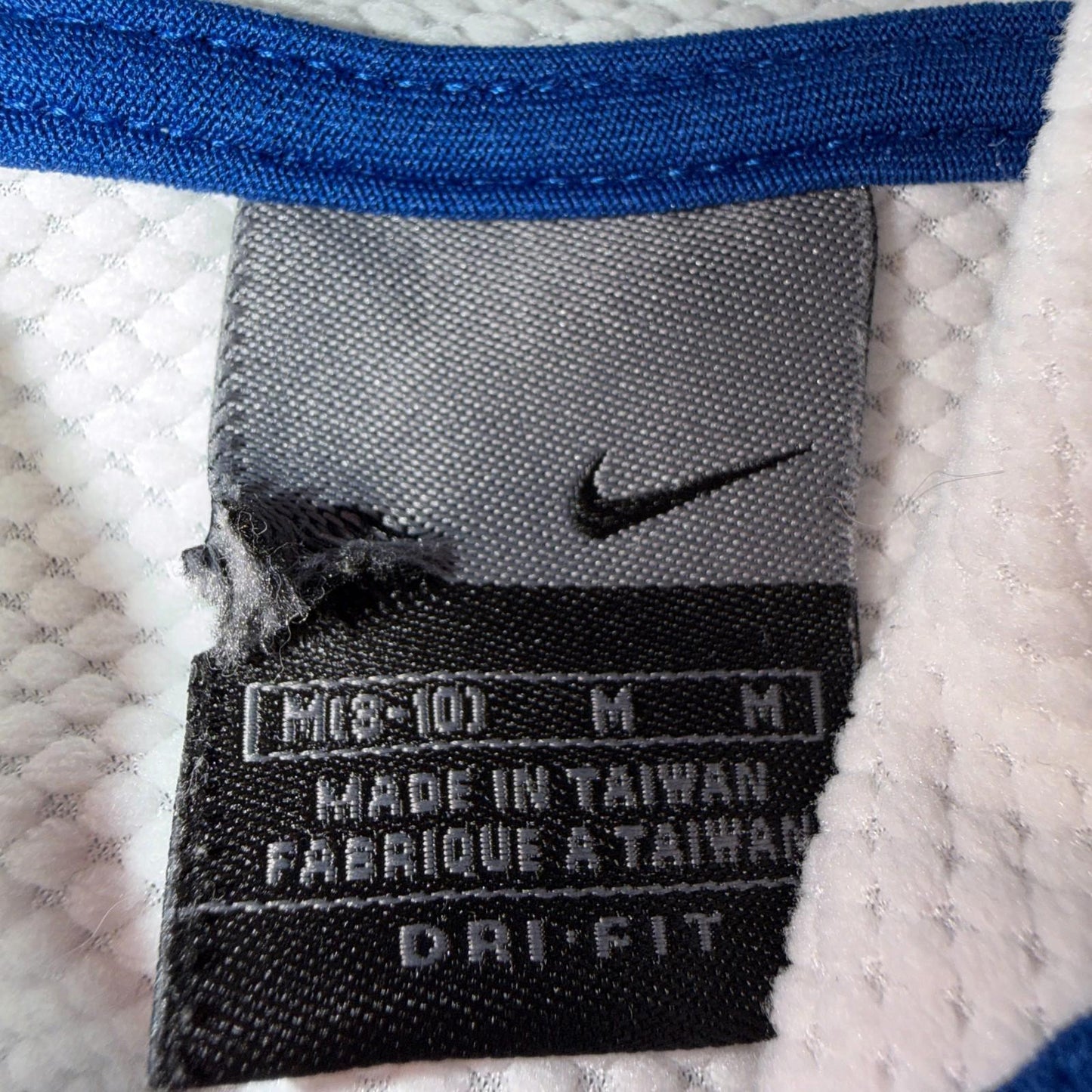 Nike VTG Hoodie Jacket Women’s White Blue Size Medium Full Zip Hooded Logo
