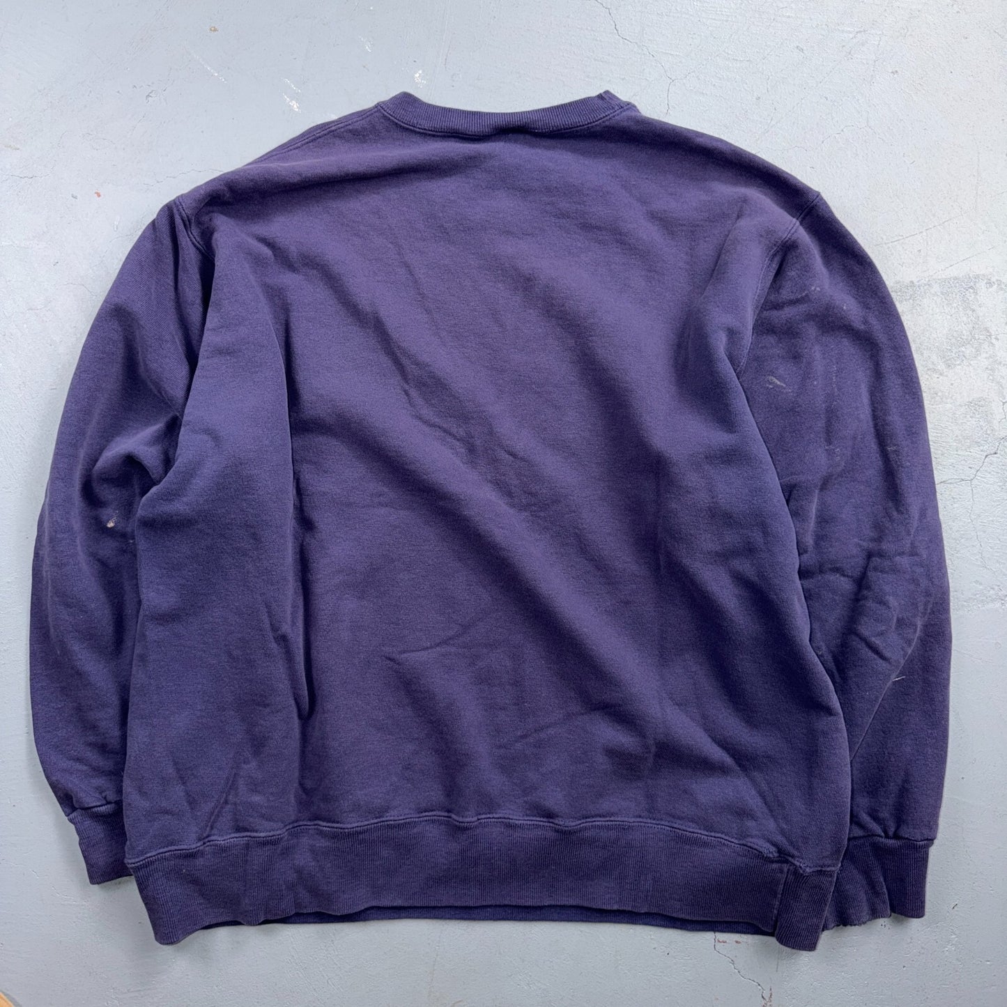 VTG Champion Crewneck Sweatshirt Navy Embroidered Logo USA 2XL Thrashed Gym