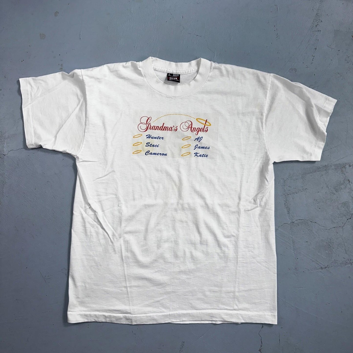 Grandmas Angels 90s VTG T Shirt Wild Sick Death Jesus Heaven Pray RIP Single Rap