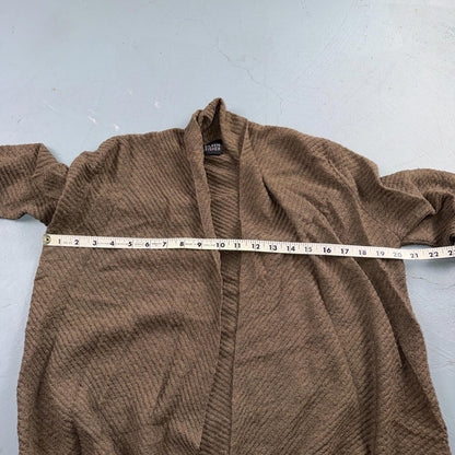 Eileen Fisher Women’s Open Front  Medium Cardigan Tan Boxy Wool