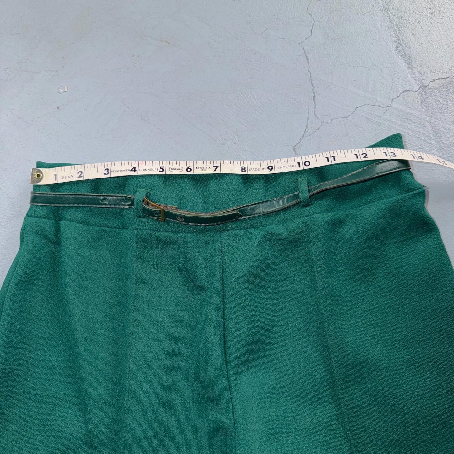 Vintage USA Rockabilly Womens Dress Pants 60s Bell Bottom Green Size 14 Boot Cut