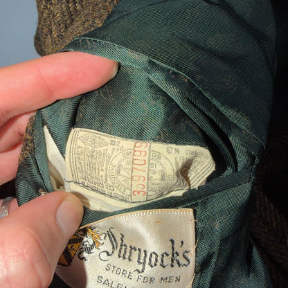 1940s VTG Mens Suit Jacket Sport Coat 40 Rockabilly 40s 50s Union Tweed Brown