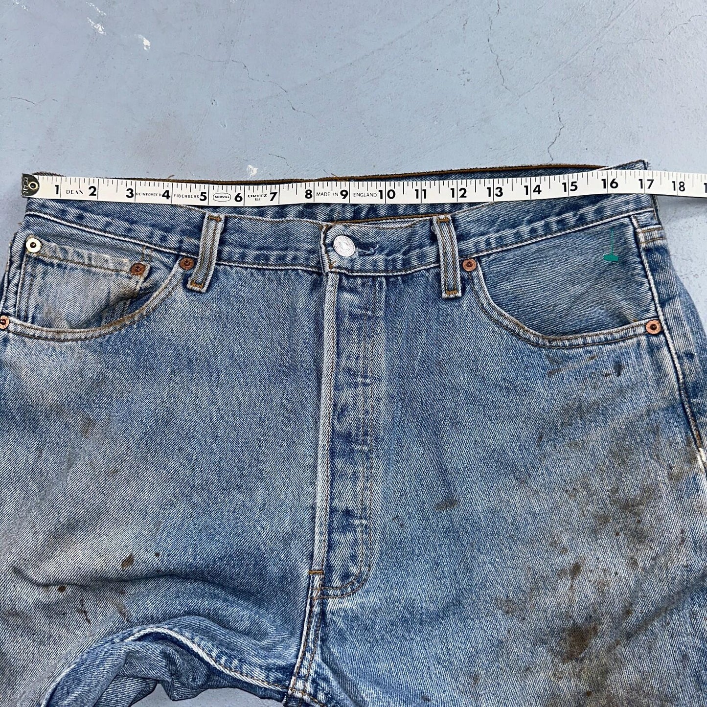 Levis 501 Vintage 90s Europe Straight Leg Jeans Blue Light Wash 36x36 Act 34x29