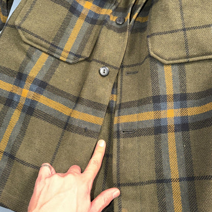 VTG Pendleton Mens Mackinaw Cruiser Wool Coat M Brown Plaid Field Jacket 70s