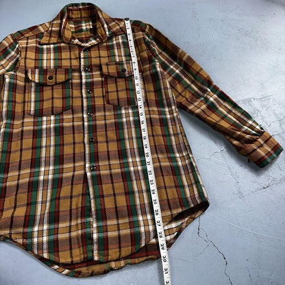 VTG Big Mac JC Penneys Thick 100% Cotton Flannel Work Shirt M 70s Plaid Thrashed