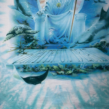 Grateful Dead VTG 1995 Liquid Blue 90s Tour Poseidon Tie Dye T Shirt XL Dolphins