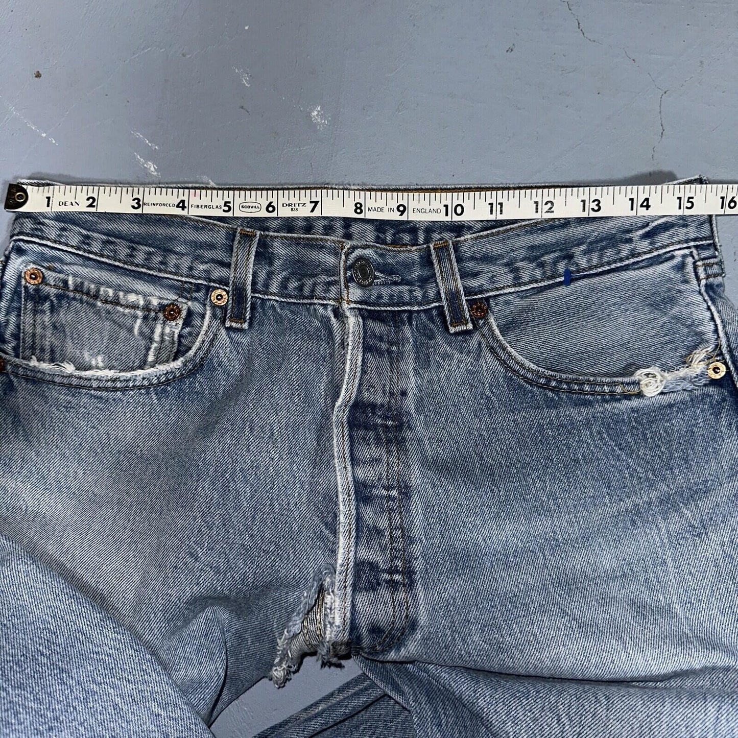 Levis 501 Vintage 90s Mexico Straight Leg Jeans 34x36 Y2K Light Wash Act 31x31