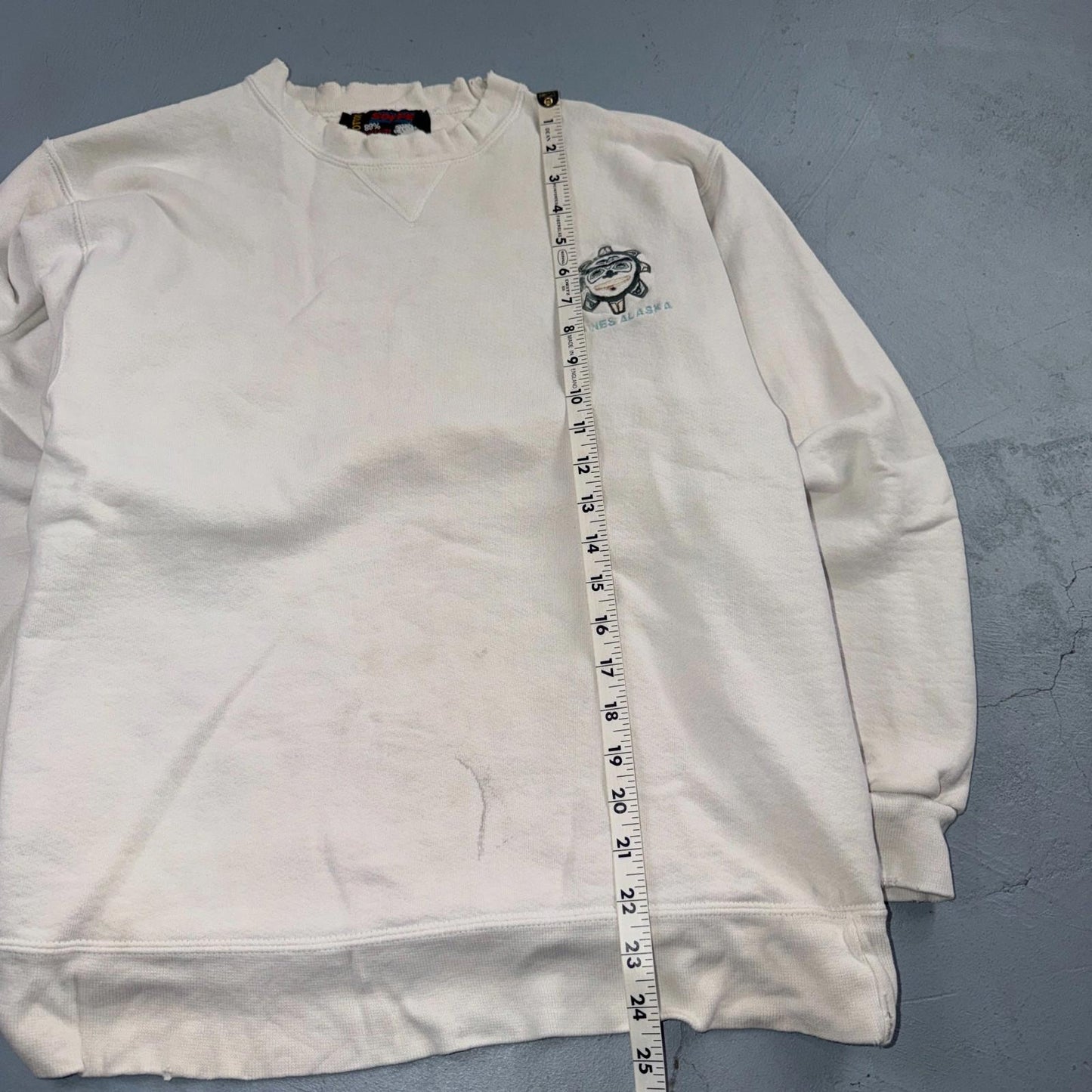 VTG Haines Alaska Sweatshirt Mens Medium White Soffe Travel USA America Basic
