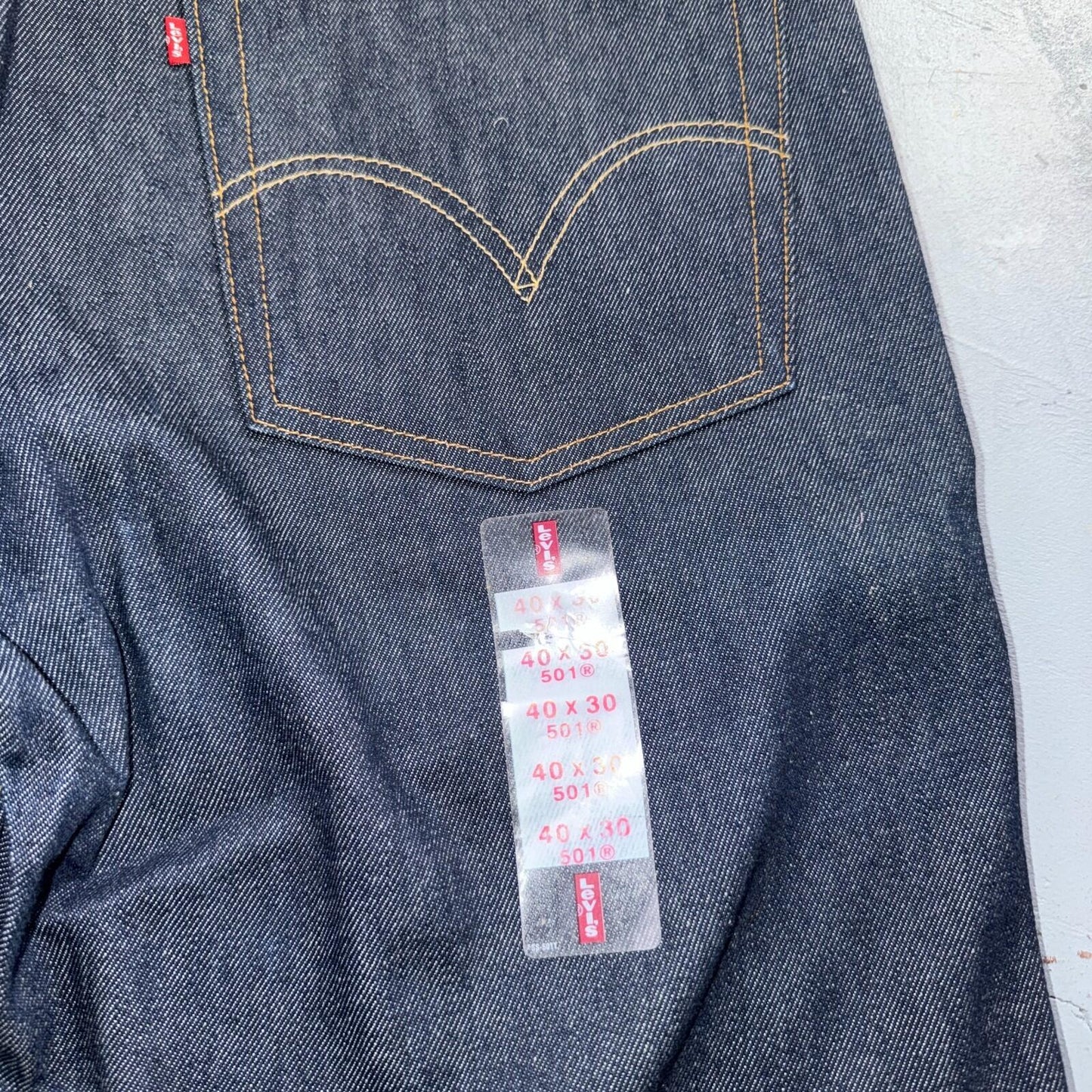 Levis 501 Vintage Y2K Deadstock XX Straight Leg Jeans Black Dark Wash 40x30