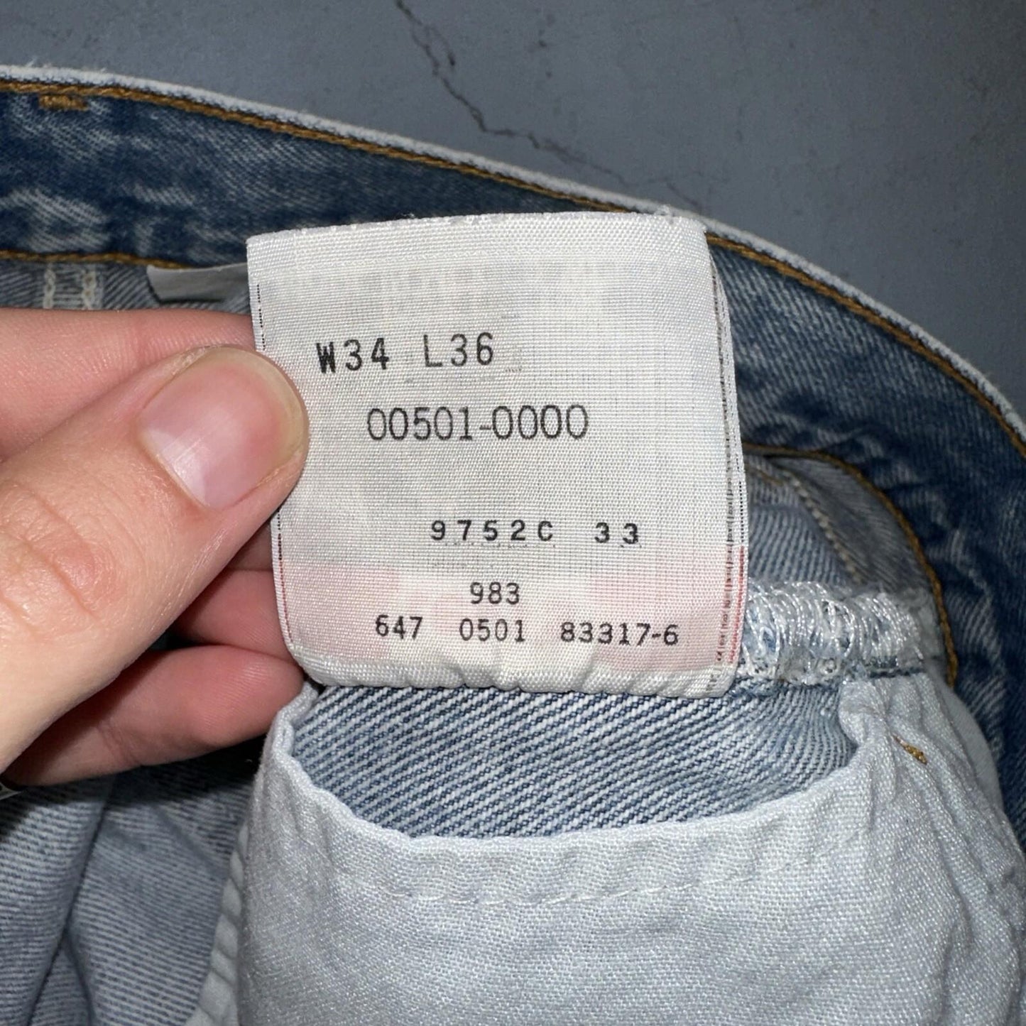 Levis 501 Vintage 90s XX Straight Leg Mexico Jeans 34x36 Light Wash Act 31x32