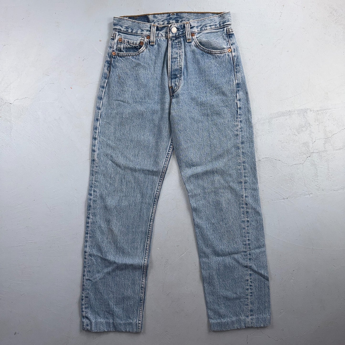 Levis 501 Vintage 90s USA XX Straight Leg Jeans Blue Light Wash 29x36 Act 27x28
