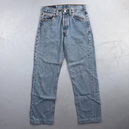 Levis 501 Vintage 90s USA XX Straight Leg Jeans Blue Light Wash 29x36 Act 27x28