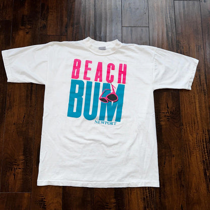 Beach Bum Newport Cigarettes Oregon Vintage T Shirt 90s Travel Cool PDX Punk