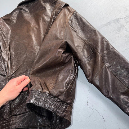 Vintage 1960s 70s Air Force 40 A-2 Flight Jacket Leather Us Military Brown