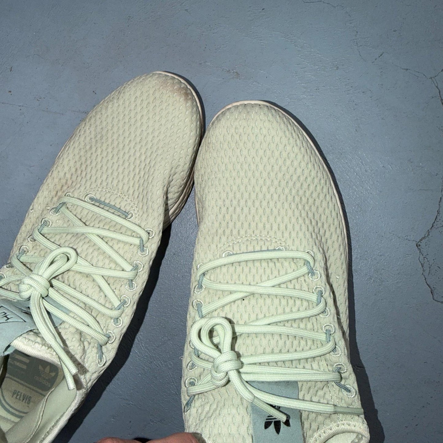 Adidas Pharrell Williams HU Linen Green Tennis Shoes Sneaker CP9765 Mens Sz 7