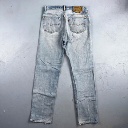 Levis 501 Vintage 90s USA XX Straight Leg Jeans Blue Light Wash 34x36 Act 32x32
