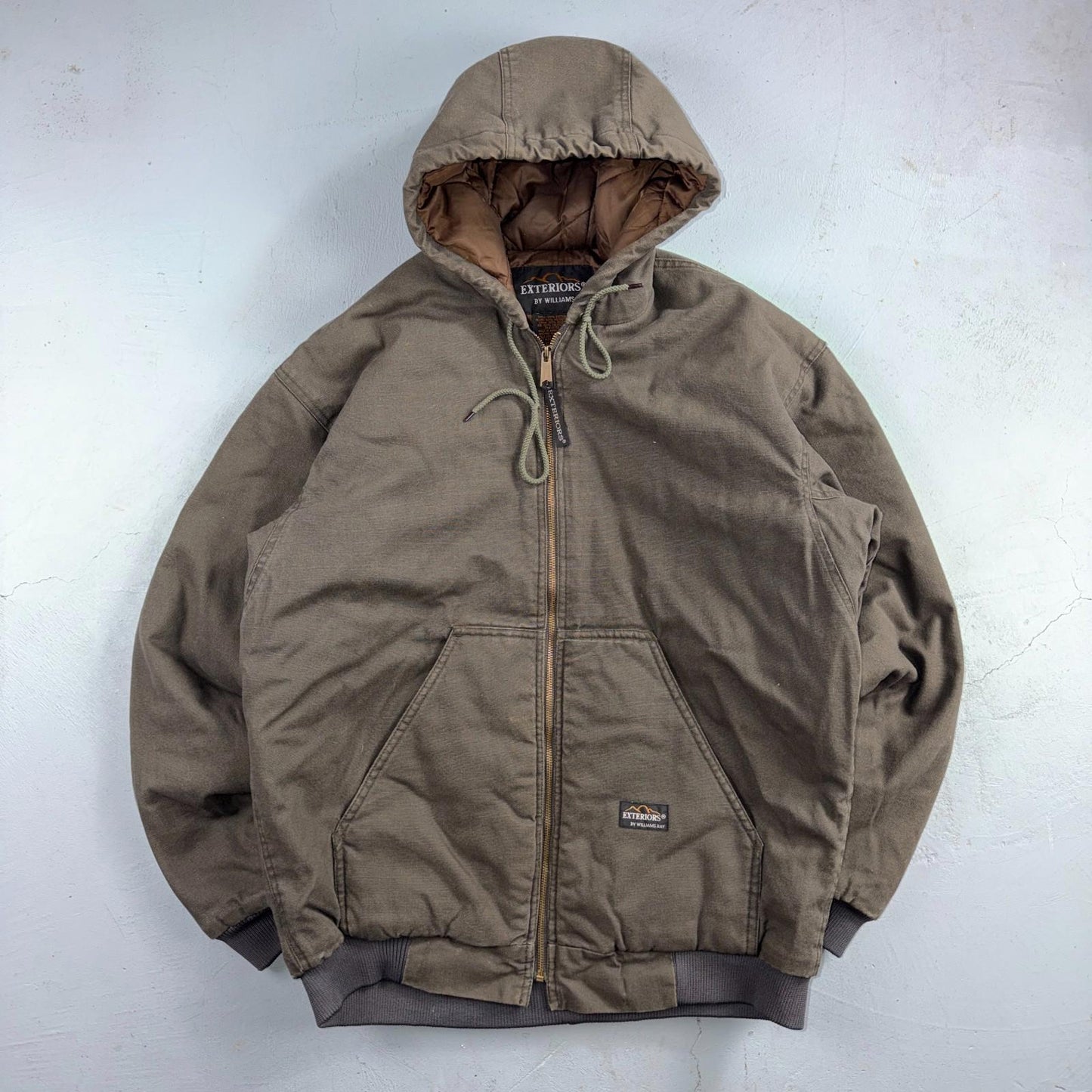 Williams Bay Duck Jacket Men's Size L Hooded Gray Severe Weather Insulated Work