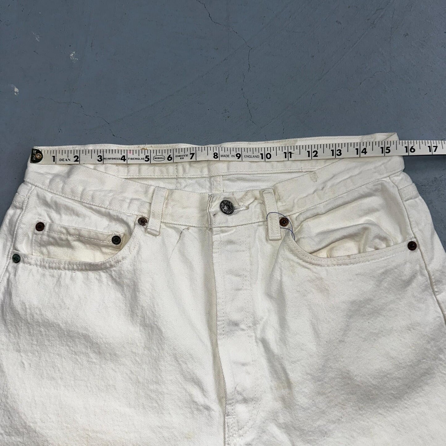 Levis 501 Vintage 80s USA XX Straight Leg Jeans White Light Wash 34x32 Act 31x31