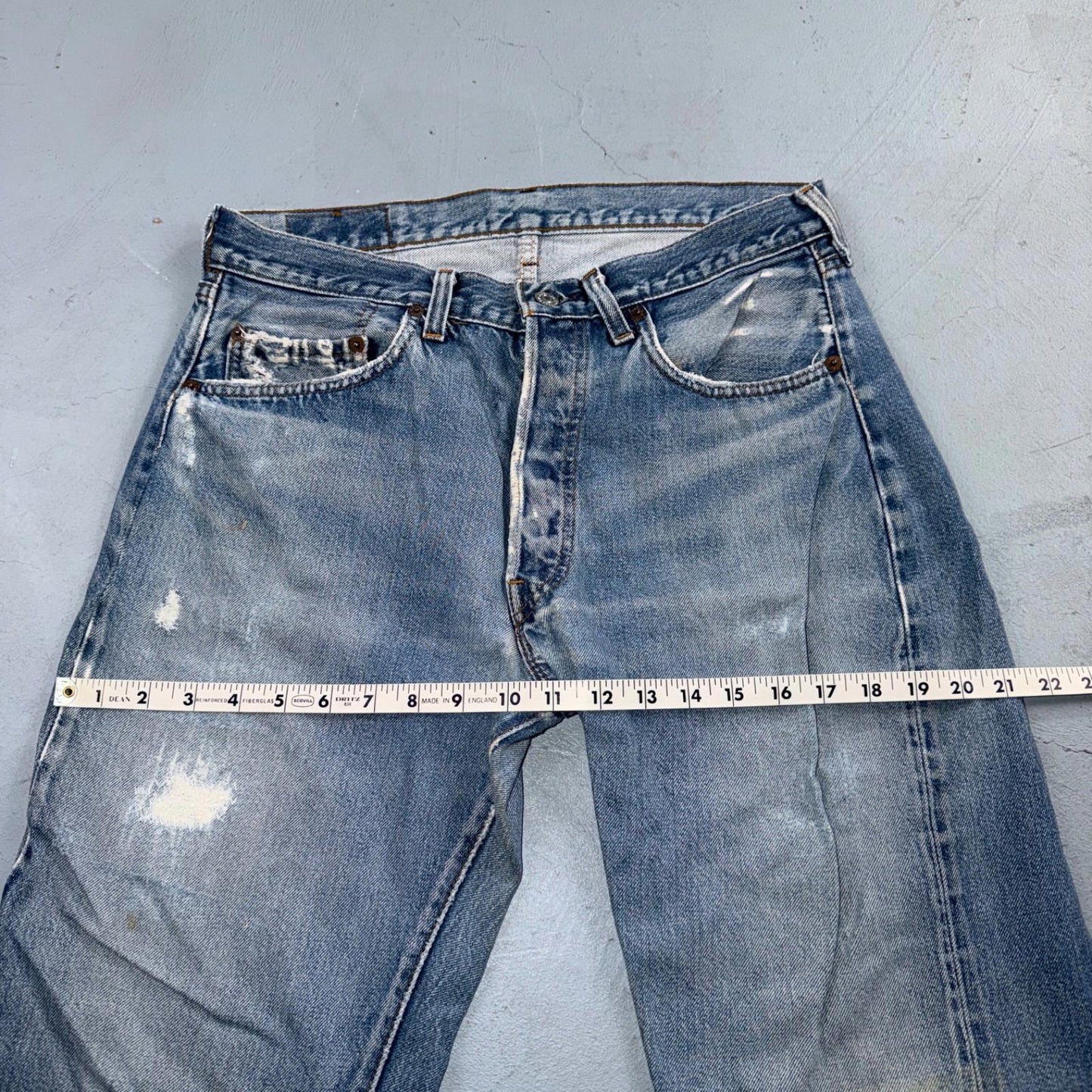 Levis 501 Vintage 80s Redline Selvedge USA XX Jeans Light Wash 34x38 Act 31x33