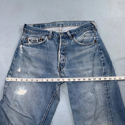 Levis 501 Vintage 80s Redline Selvedge USA XX Jeans Light Wash 34x38 Act 31x33