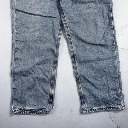 Carhartt Jeans Mens 38x32 Blue Denim Flannel Lined Relaxed Fit Chore Workwear