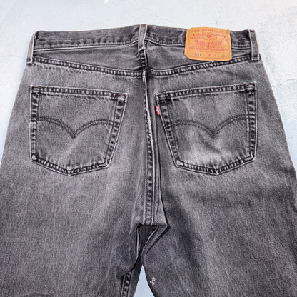 Levis 501 Vintage 90s USA XX Straight Leg Jeans Black Light Wash 34x34 Act 31x27