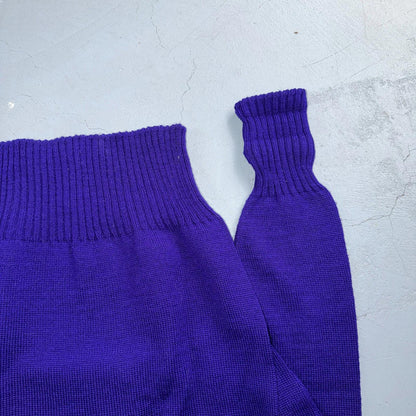 Vintage Sportcraft Knitting Cardigan Purple Wool College School Varsity Sweater