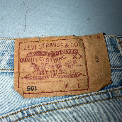 Levis 501 Vintage Y2K 90s XX Straight Leg Jeans Blue Light Wash 36x36 Act 35x32