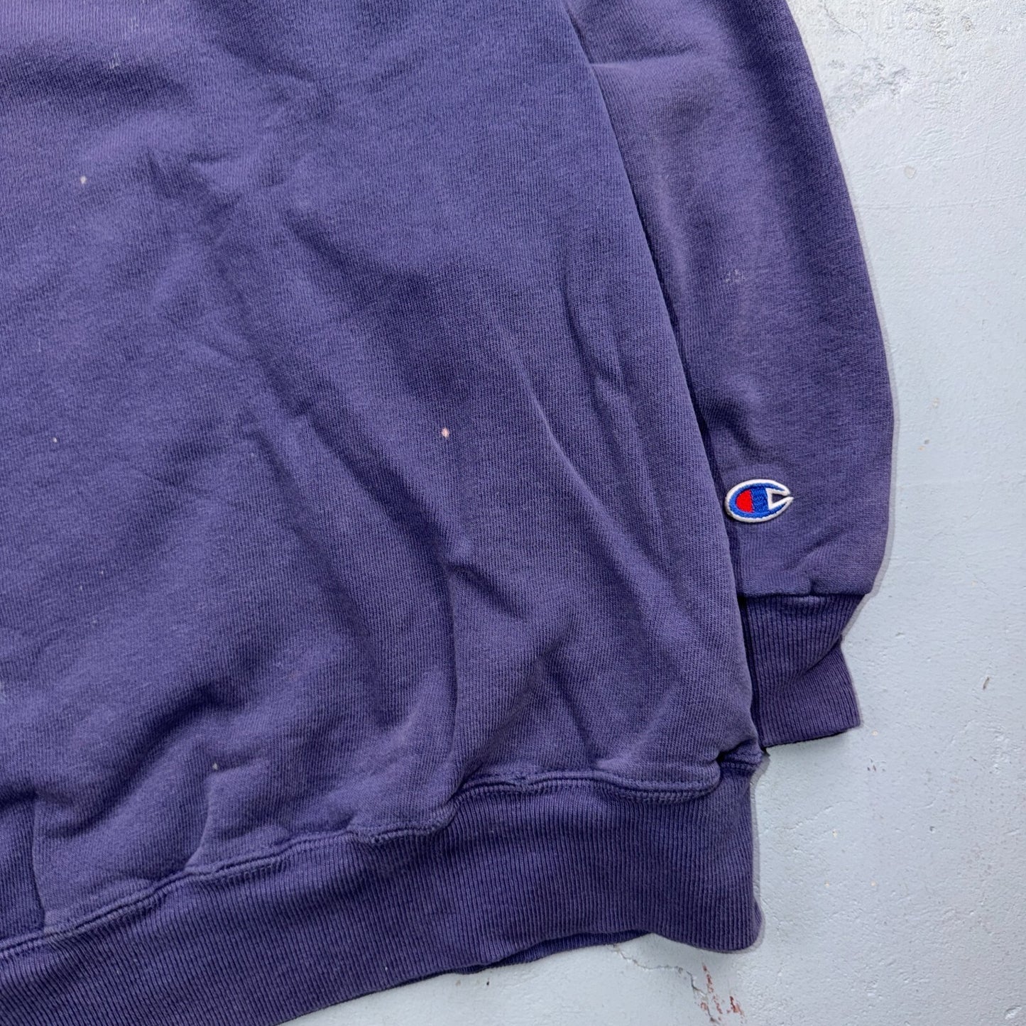 VTG Champion Crewneck Sweatshirt Navy Embroidered Logo USA 2XL Thrashed Gym