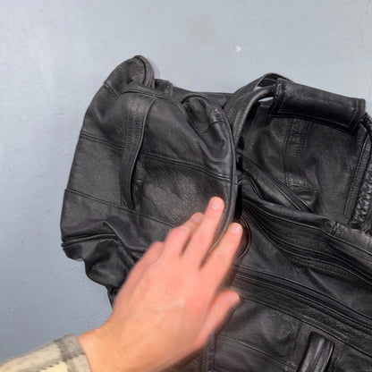 Herman Miller Eames Vintage Soft Black Leather Promotional Duffle Bag Promo 90s