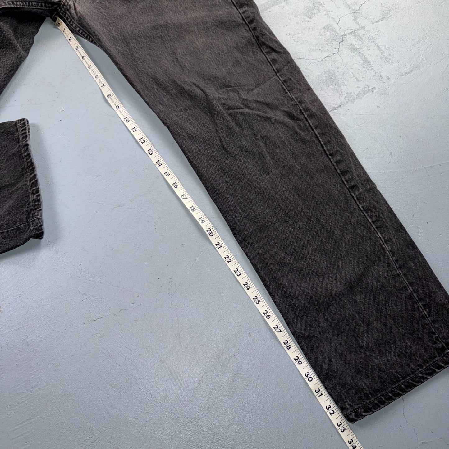 Levis 501 Vintage 90s USA XX Straight Leg Jeans Black Light Wash 40x34 Act 37x33