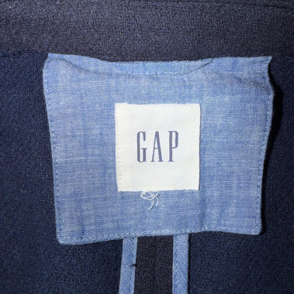 Gap Trench Coat Mens S Navy Wool Blend Overcoat Lanificio Nello Fabrics Italy