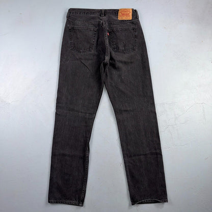 Levis 501 Vintage 90s USA XX Straight Leg Jeans Black Med Wash 34x34 Act 31x33
