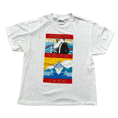 Love Boat Art VTG T Shirt Poetry Romantic Travel USA Rare Sailing 90s Internatio