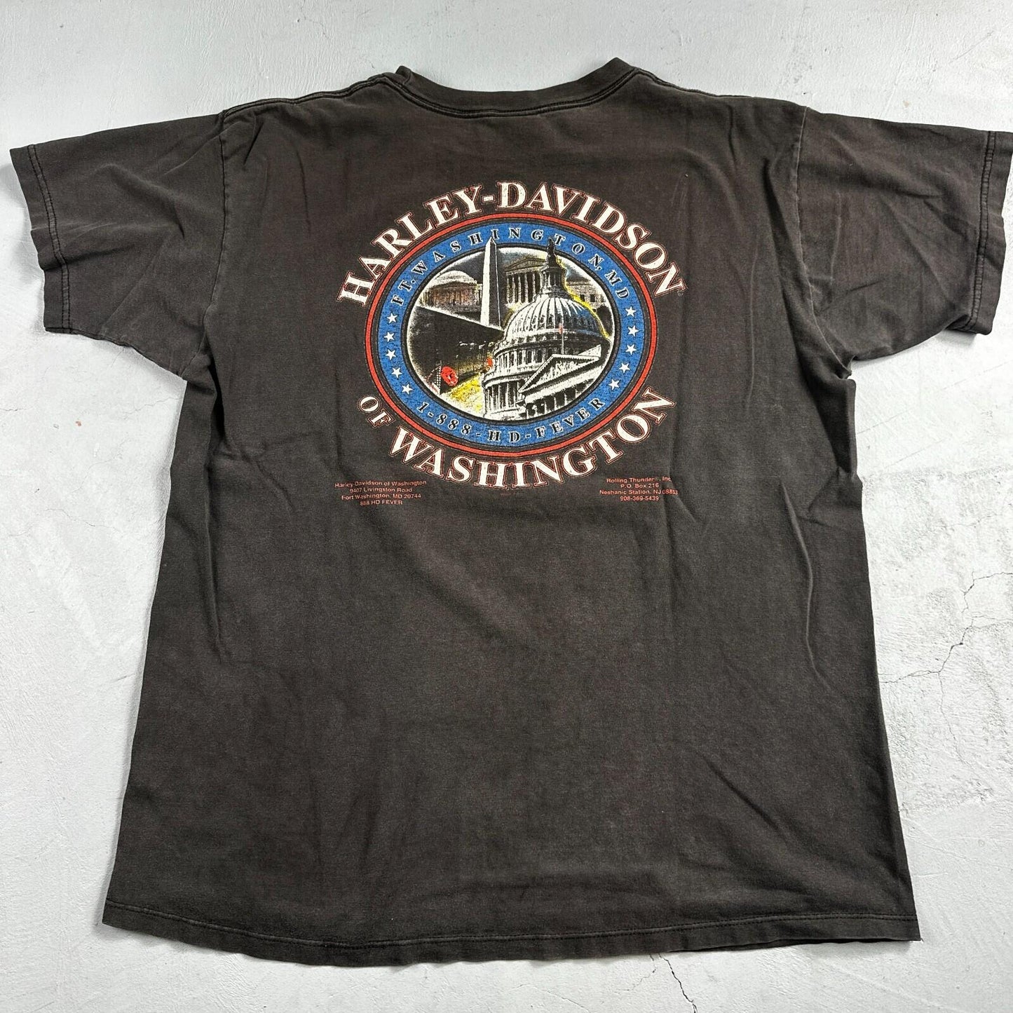 Harley Davidson Washington DC VTG T Shirt Motorcycle Bike Graphic Y2K Ride 3D