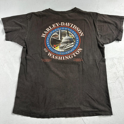 Harley Davidson Washington DC VTG T Shirt Motorcycle Bike Graphic Y2K Ride 3D