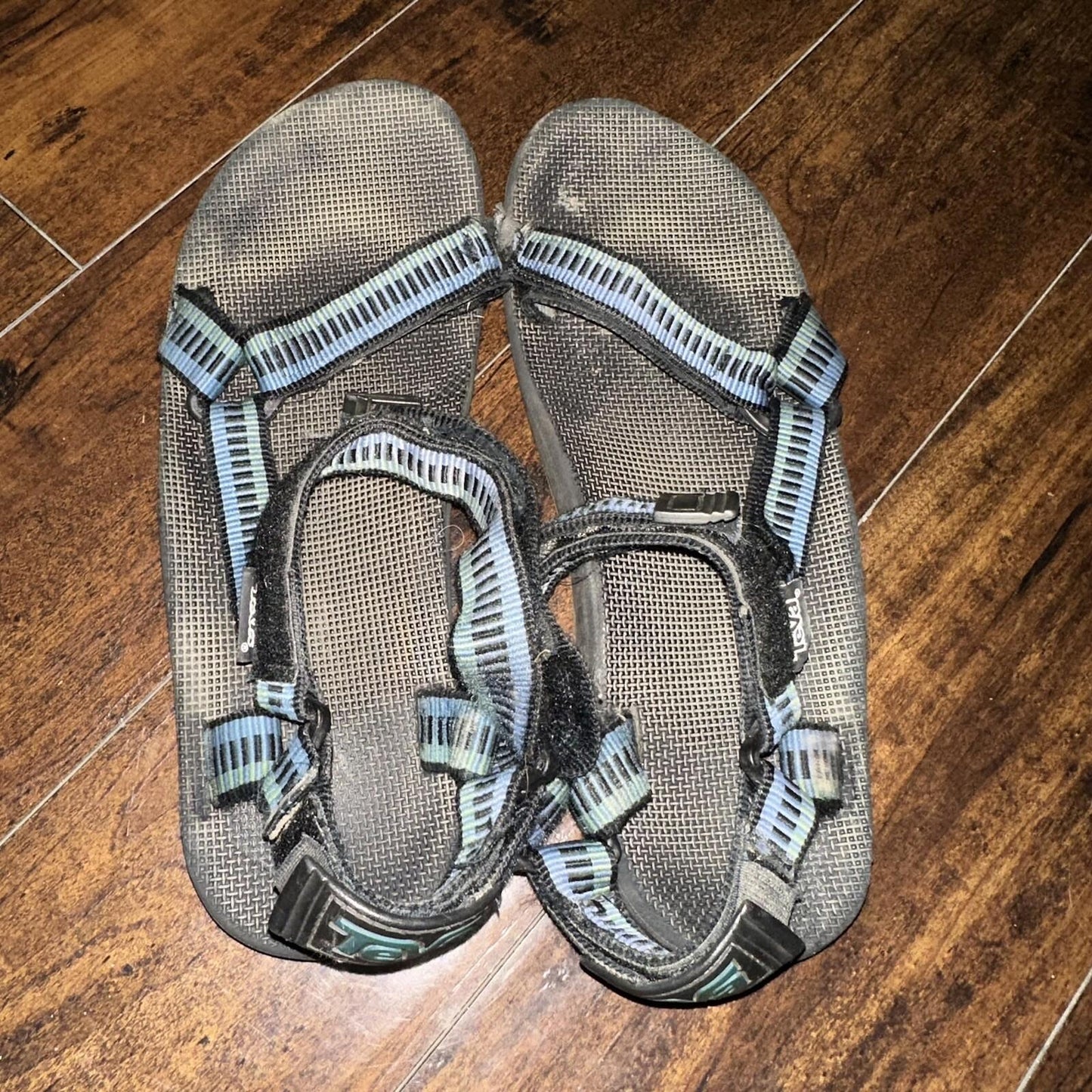 Vintage Teva Hurricane Sandals Mens Size 12 Black Blue Hiking Adjustable USA