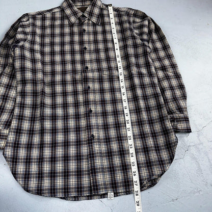 Vintage Pendleton Shirt Mens M Wool Plaid Flannel USA Button 1970s 70s Brown