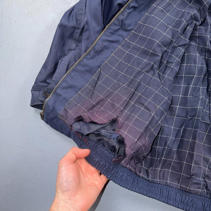 Polo Ralph Lauren Harrington Jacket Men M Solid Blue Striped Lined Y2K