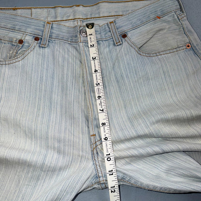 Levis 501 Vintage Y2K 90s XX Straight Leg Jeans Blue Light Wash Stripe Act 33x29