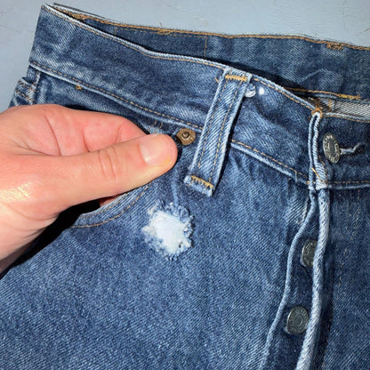Levis 501 Vintage 80s Redline Selvedge USA XX Jeans Light Wash 33x32 Act 30x28