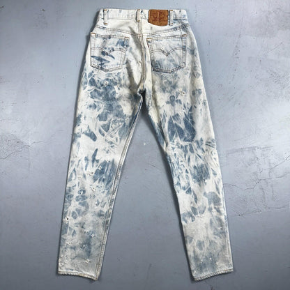 Levis 501 Vintage 80s USA XX Straight Leg Jeans 30x36 Bleach Light Wash Ac 26x31