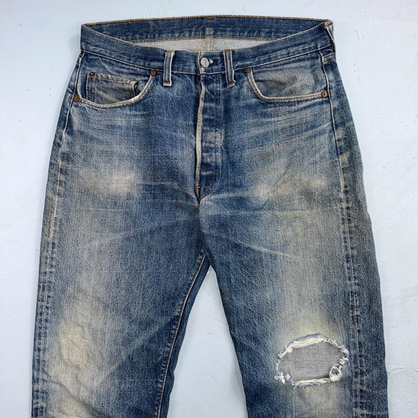 Levis 501 Vintage 70s SS Redline Selvedge USA XX Jeans Med Wash 35x40 Act 32x34